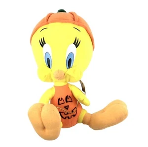 Looney Tunes Tweety Bird Plush Halloween Pumpkin Jack O Lantern Warner Brothers - Picture 1 of 11