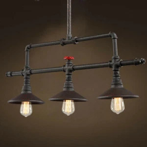 3 Lights Industrial Pendant Light Barn Island Light Iron Lamp for Dining Room - Picture 1 of 13