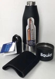 Liquid Fusion Icy Bev Edelstahl 12 Unzen Flaschenhalter Isolator schwarz - Bild 1 von 7