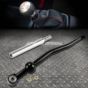 DUAL BEND T6061 MT BLACK SHORT THROW SHIFTER+CHROME 3.75" EXTENSION FOR EK EG DC - Bild 1 von 5