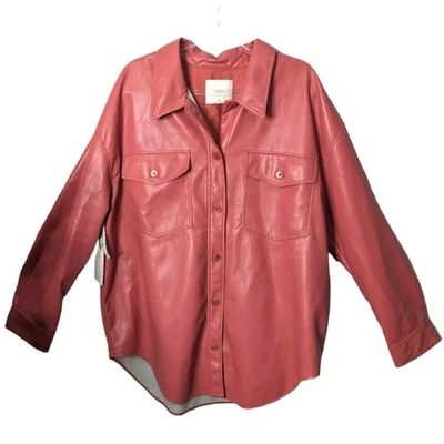 Chaqueta Camisa Aritzia Wilfred The Ganna Cálida Roja Siena (Rosa) Nueva con Etiquetas Talla 2XL Foto 1 de 4