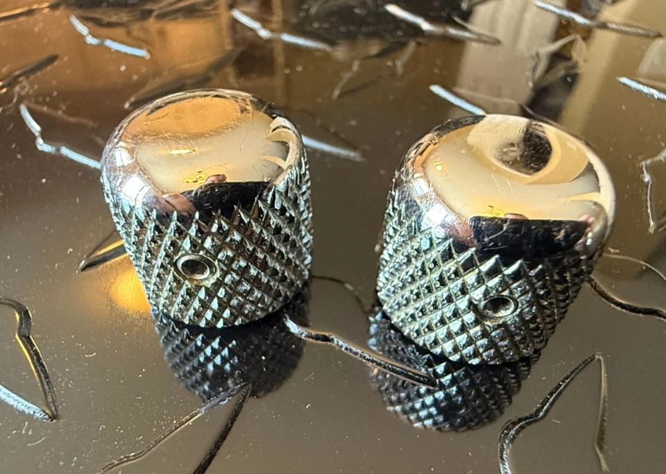 Schecter Van Nuys era Tele Style Chrome brass dome knobs - Image 1 of 4