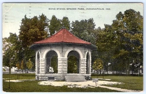 BAND STAND SPADES PARK INDIANA POSTAL ANTIGUA AÑOS 1910-20 - Imagen 1 de 2