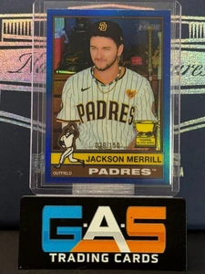 2025 Topps Heritage Jackson Merrill High Number SP #422 Chrome Blue Border /150 - Picture 1 of 2