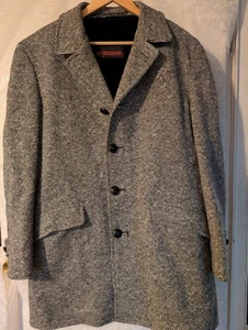 McGregor Vintage Tweed Coat Black & White Sz. 40 Made In USA - Picture 1 of 17
