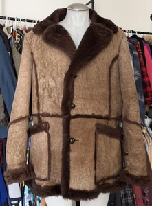 Giacca pelle di pecora Gino Marlboro uomo western cowboy giacca cappotto 46 nuova senza etichette - Foto 1 di 7