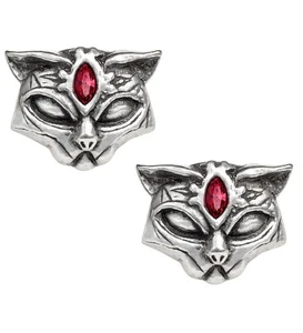 Aretes Bastet Diosa Gato Egipcio Alquimia Gótica Hechos en Reino Unido - Imagen 1 de 3
