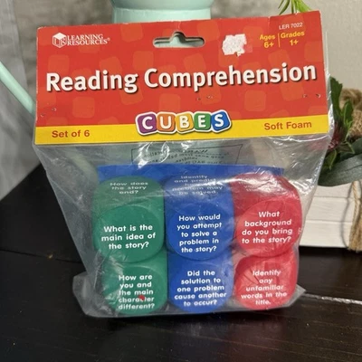 Learning Resources Reading Comprehension Cubes NEW Set 6 Soft Foam Grades 1+ - Image 1 of 4