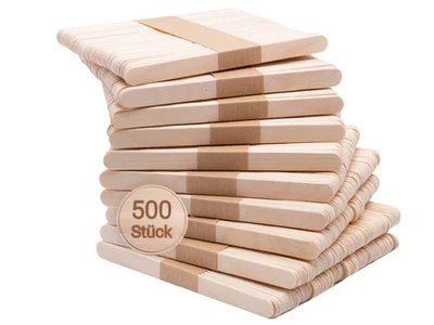 ZOLLNER24 500 pz Bastoncini in Legno Bastoncini per Ghiaccio Artigianali in Legno di Ciliegio 1x11 cm