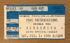1986 AEROSMITH DONE WITH MIRRORS TOUR SAN BERNARDINO CONCERT TICKET STUB - Picture 1 of 2