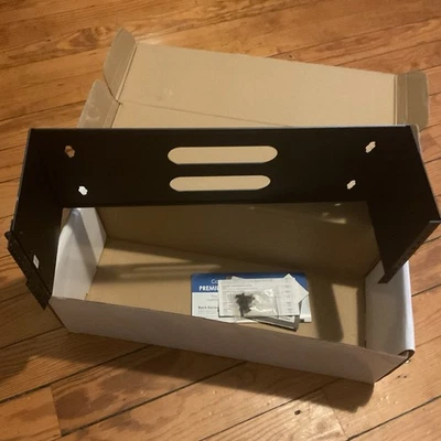 4U Wall Mount Bracket for Patch Panel Hinged Steel Black 19 x 7 x 6 Hardware - Image 1 of 4