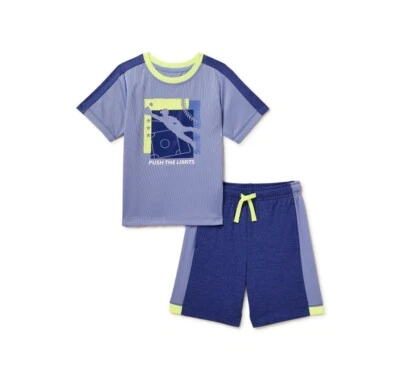 2-Piece ATHLETIC WORKS Toddler Boys 12M Baseball T-Shirt & Shorts Set • Blue - Image 1 of 3