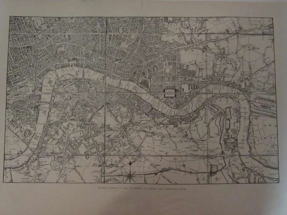 Antique Map - South London in 1813 - Image 1 of 1