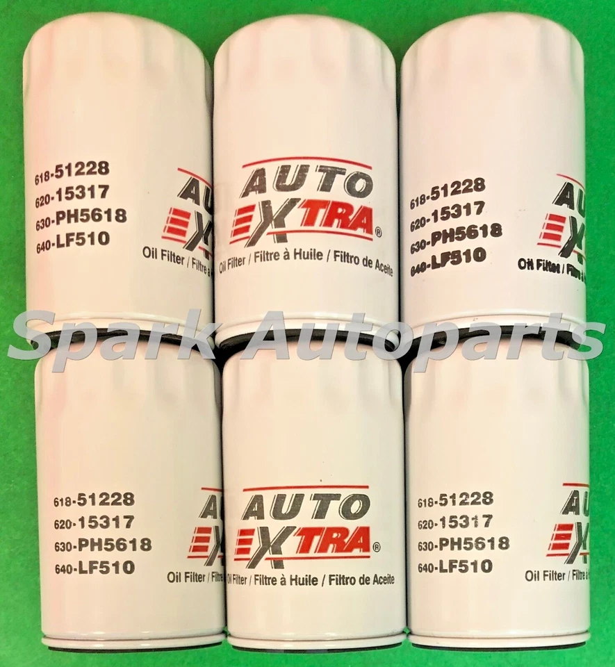 Estuche de 6 filtros de aceite de motor AUTO EXTRA 618-51228 para JAGUAR, LAND ROVER, PH5618 Foto 1 de 3