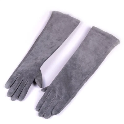 Guantes largos de cuero de gamuza real con codo para mujer varios colores a elegir Foto 1 de 4