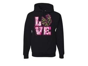 LOVE BUCK DOE Cute Couples JERZEES Hoodie THE BEST  SIZE SM To 4XL - Picture 1 of 12