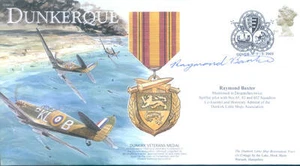BBF3 WW2 54 Sqn Supermarine Spitfire Dunkerque RAF cubierta firmada RAYMOND BAXTER - Imagen 1 de 1