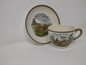 COPELAND SPODE TEACUP & SAUCER HUNTING SCENES "THE DEATH" & "GONE AWAY" (5) - Picture 1 of 4