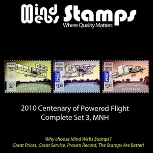 Australian Decimal Stamps 2010 Centenary of Powered Flight, Complete Set 3, MNH - Picture 1 of 2