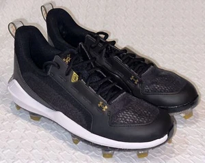 UNDER ARMOUR Harper 6 Low ST Black White Gold TPU Baseball Cleats Mens 7.5 9.5 - Picture 1 of 9