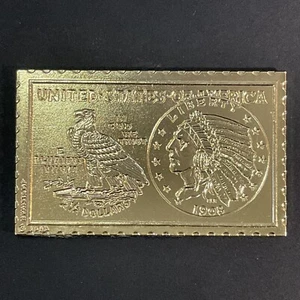 1908 2 1/2 DOLLAR INDIAN HEAD NUMISTAMP Medal Mort Reed Plated United States - Picture 1 of 3