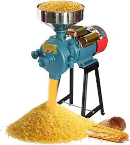 110V 3000W Electric Grain Corn Wheat Feed Mill Dry&Wet Cereals Grinder w/Funnel
