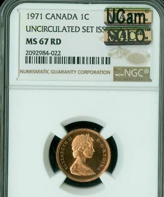 1971 CANADA CENT NGC MS67 RD UCAM PQ MAC SOLO FINEST GRADED SPOTLESS * - Image 1 of 2