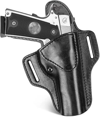 Premium Leather Handmade OWB Holster Fit All 1911 with 5" Barrel No Rail Pistol - Image 1 of 4