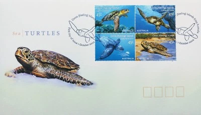 Australia Post, Keeling Islands First Day Cover, Sea Turtles - dated 1/10/2002 - Image 1 of 2