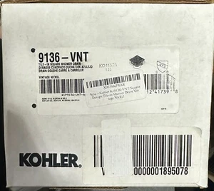 NEU! Kohler Tile In Square Duschablauf Vintage Nickel (9136-VNT) - Bild 1 von 2