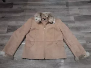 Style&co Womens Elegant Faux Suede Lined Warm Zip Coat With Pockets Size L - Picture 1 of 2