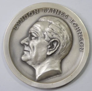 Lyndon B. Johnson Inauguration Medal Medallic Art Co 999 Fine Silver 4.6 oz - Imagen 1 de 4