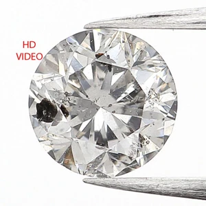 Diamante natural suelto forma redonda 0,47 quilates 4,70 mm sal y pimienta diamante LQ210 - Imagen 1 de 9