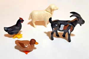 Set of 4 Playmobil Farm Animal Figures Barnyard: Chicken, Duck, Goat, Sheep - Picture 1 of 22
