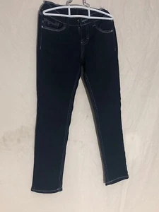 Girls Jeans Size 6 Dark Jeans Butterfly Pattern - Picture 1 of 4