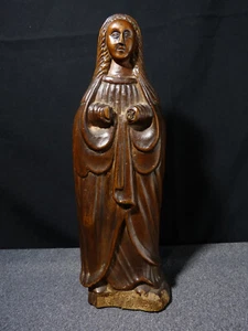 Scultura Vergine Soprammobile Religieurse Antica 18 Siècle XVIII IN Legno A - Picture 1 of 21