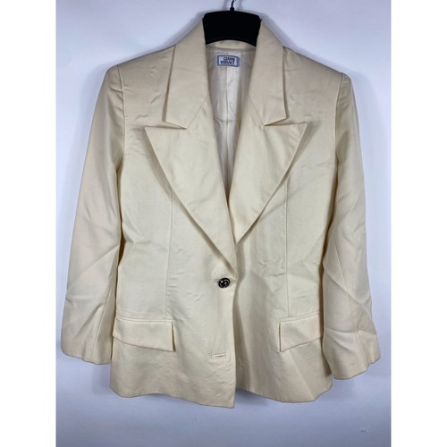 Giacca Blazer Gianni Versace Petto Singolo Un Bottone Crema Donna A115