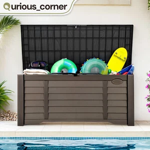 Outdoor Storage Box 120 Gallon Resin Plastic Organizer Durable Sturdy Patio Deck - Picture 1 of 13