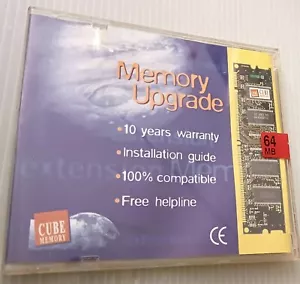CUBE MEMORY 64MB PC100 SODIMM 144-pin 100mhz Laptop Memory ('gold' contacts) - Picture 1 of 2