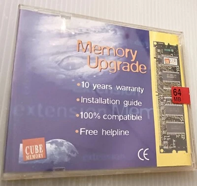 CUBE MEMORY 64MB PC100 SODIMM 144-pin 100mhz Laptop Memory ('gold' contacts) - Image 1 of 2