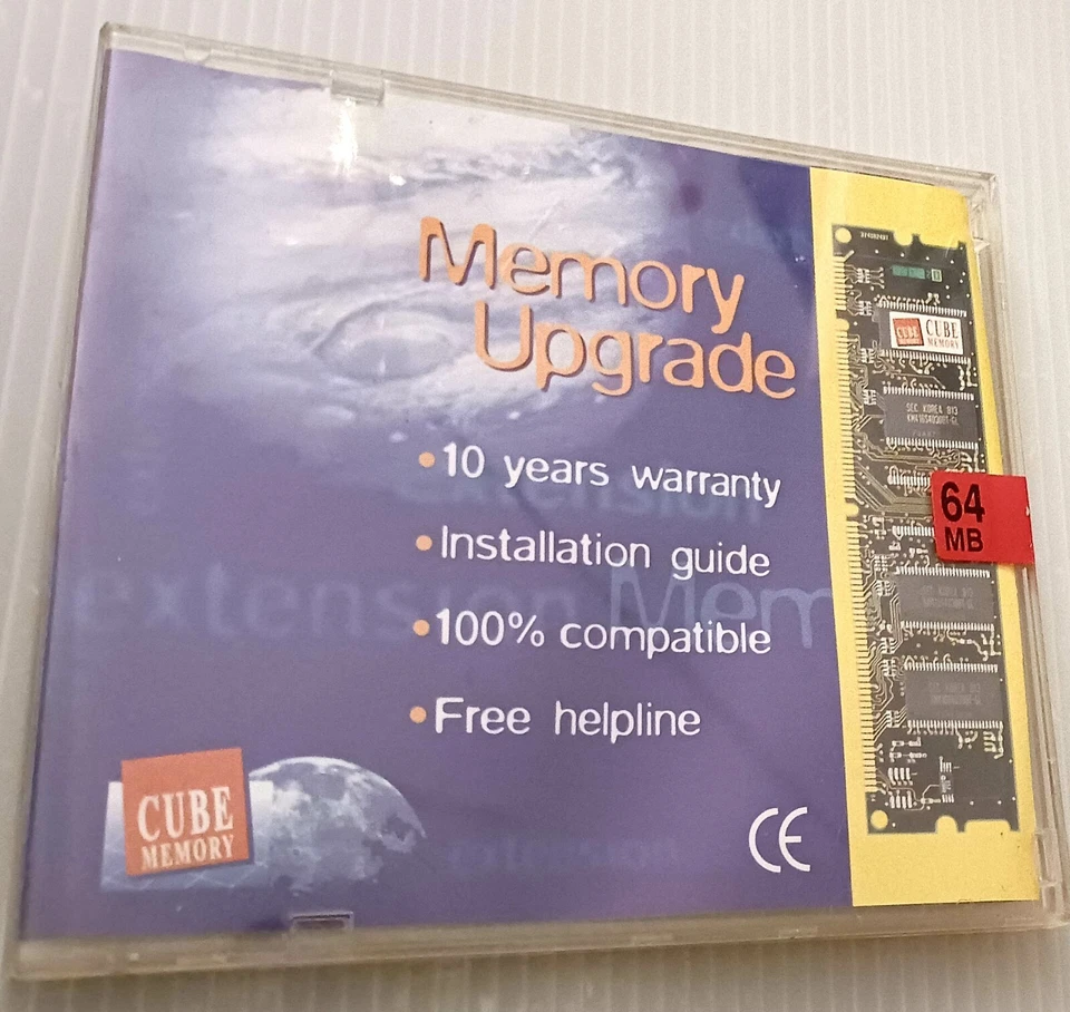 CUBE MEMORY 64MB PC100 SODIMM 144-pin 100mhz Laptop Memory ('gold' contacts) - Image 1 of 2