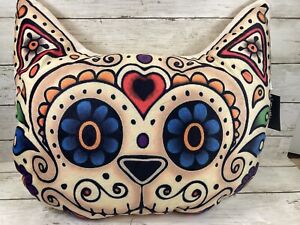 "Day of the Dead"  “Dia De Los Muertos” KITTY Pillow NWT  17”x12”