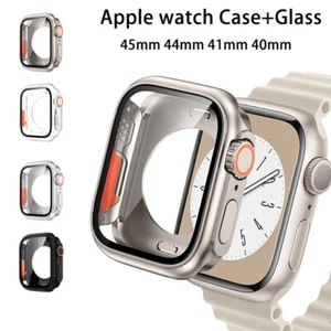 Full Cover PC Case Glass Switch Change To Ultra 49mm for Apple Watch 8 7 6 45mm - Photo 1 sur 15