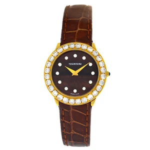 Tourneau Super Oro CA4138-BR Ladies Diamond 34 Grams 18K Yellow Gold Quartz 28MM - Picture 1 of 11