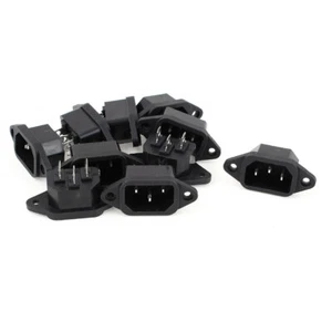 10 piezas conector de entrada de alimentación de panel de montaje de PCB macho IEC-320 C14 CA 250V 10A - Imagen 1 de 1
