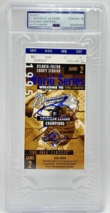Tom Glavine & David Justice Signed 1995 World Series Gm 2 Ticket Stub PSA/DNA 10 - Picture 1 of 3