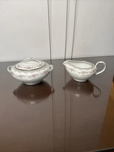 Vtg Mcm Noritake Japan 5770 Glenwood Sugar Bowl W/ Lid And Creamer Nvr Used - Picture 1 of 23