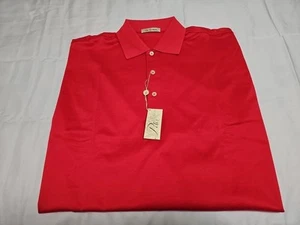 Peter Millar NEW Solid Lisle Cottage Red Long Sleeve Polo/Golf Shirt SZ Medium - Picture 1 of 15