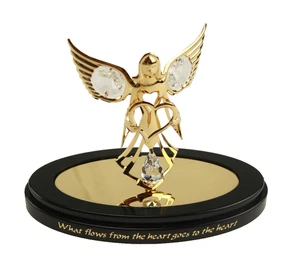 VTG NIB Crystal Delight Mascot Inc. Austrian Crystals 24K Gold Plated Angel - Picture 1 of 7