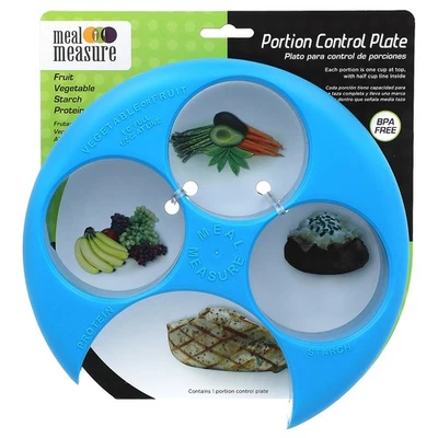 FLENTS Meal Measure, Portion Control Plate, Blue, 1 Count